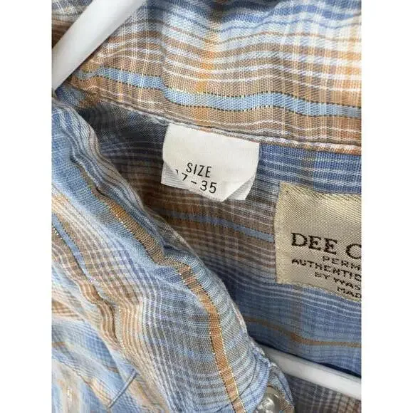 Vintage Dee Cee Pearlsnap Sawtooth Button Up Plaid Mens Size 17-35 - Picture 5 of 8